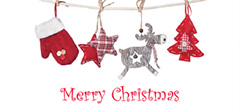 Double DL Christmas Card Design - Red Decorations