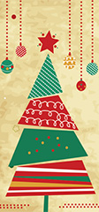 Double DL Christmas Card Design - Triangle Tree